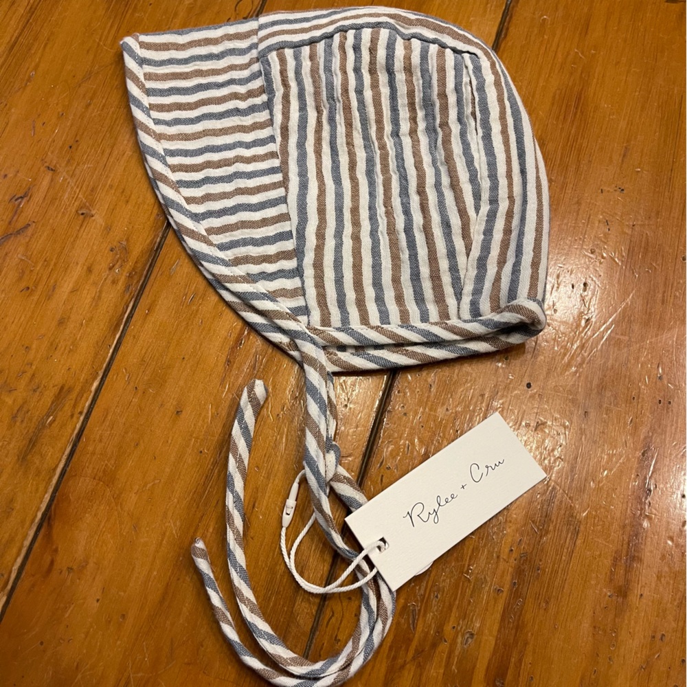 Rylee + Cru Brimmed Bonnet - in Nautical Stripes. Size 6-12M